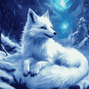 Arctic Fox Winter Scene Diamond Painting