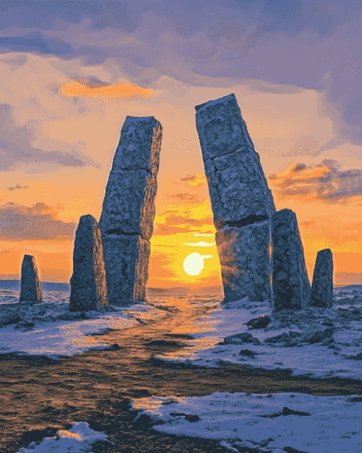 Arctic Henge National Park Sunset Diamond Painting