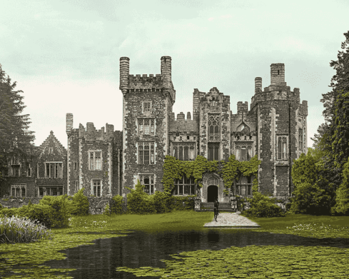 Ashford Castle Ruins in Ireland Diamond Painting