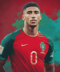 Ashraf Hakimi Famous Footballer Diamond Painting