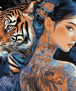 Asian Lady With Tiger Diamond Painting