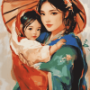 Asian Motherly Love Diamond Painting