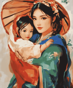 Asian Motherly Love Diamond Painting