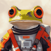 Astronaut Cartoon Frog Diamond Painting