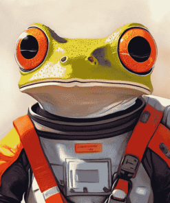 Astronaut Cartoon Frog Diamond Painting