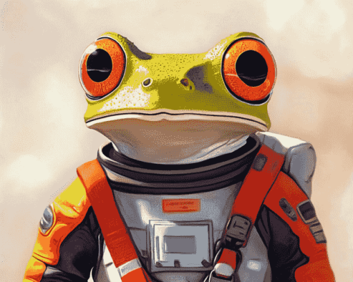 Astronaut Cartoon Frog Diamond Painting