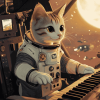 Astronaut Cats and Piano Diamond Painting