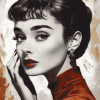 Audrey Hepburn Elegant Sadness Diamond Painting