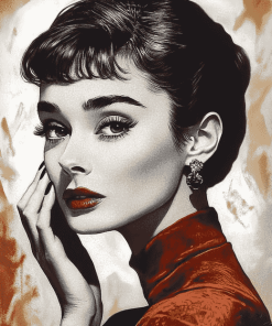 Audrey Hepburn Elegant Sadness Diamond Painting