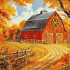 Autumn Barn Landscapes Diamond Painting