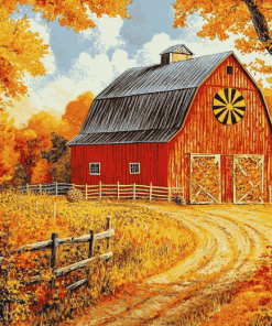 Autumn Barn Landscapes Diamond Painting