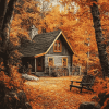 Autumn Cabin Retreat Diamond Painting