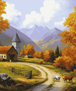 Autumn Country Landscapes Diamond Painting