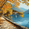 Autumn Jezera Lake Croatia Diamond Painting