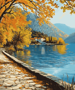 Autumn Jezera Lake Croatia Diamond Painting