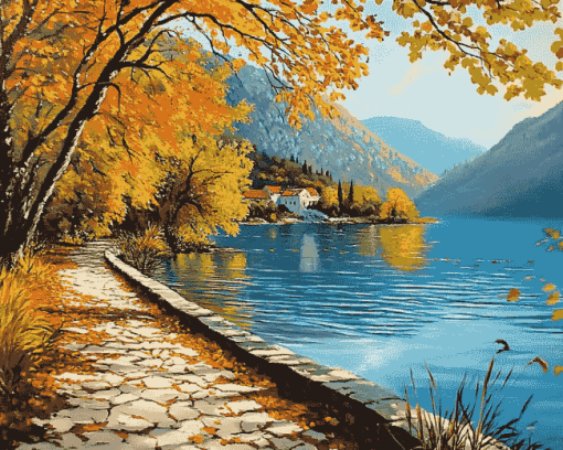 Autumn Jezera Lake Croatia Diamond Painting