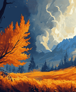 Autumn National Park Scene Diamond Painting