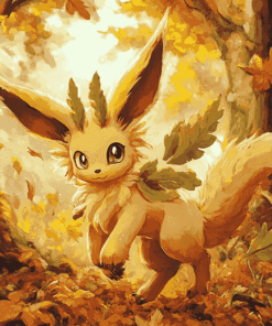 Autumn Pokemon Leafeon Diamond Painting