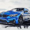 BMW M4 Blue Engines Diamond Painting