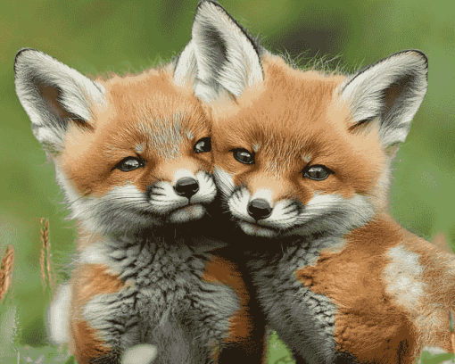 Baby Fox Cubs Diamond Painting