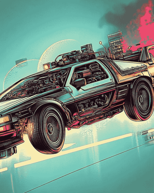 Back to the Future Cars Fantasies Diamond Painting