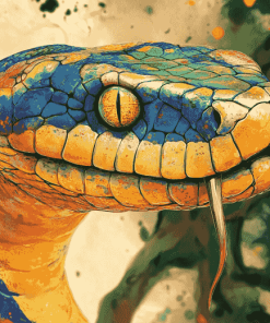 Ball Python Colorful Diamond Painting