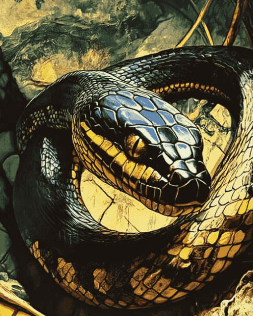 Banded Krait Snake Diamond Painting