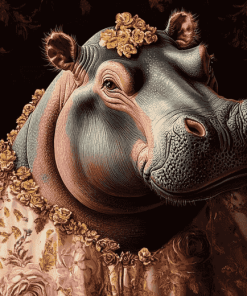 Baroque Hippo Animal Diamond Painting