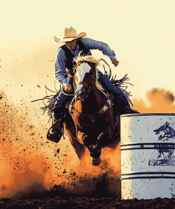 Barrel Racing Rodeo Sports Diamond Painting