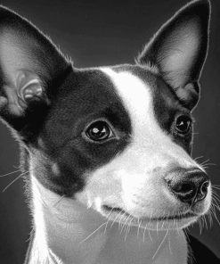 Basenji Puppy Black And White Diamond Painting