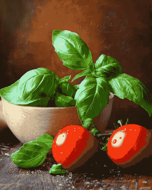 Basil and Tomato Harmony Diamond Painting