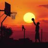 Basketball Sunset Silhouette Diamond Painting