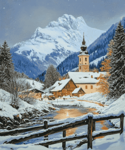 Bavarian Winter Landscapes Diamond Painting