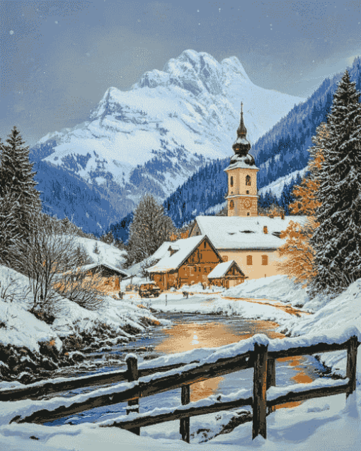 Bavarian Winter Landscapes Diamond Painting