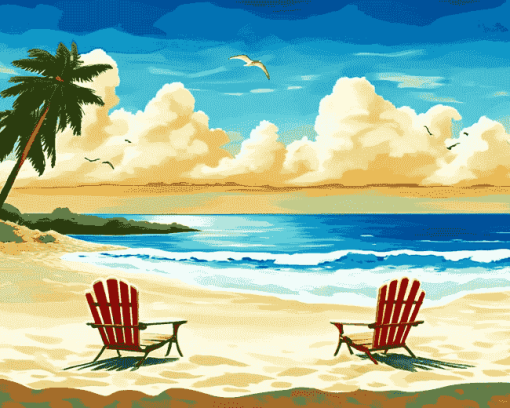 Beach Chairs Seaside Diamond Painting