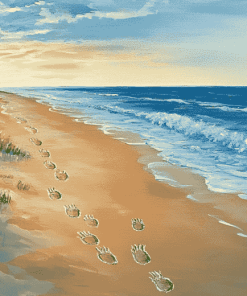 Beach Footprints Diamond Painting