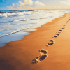 Beach Footprints Diamond Painting