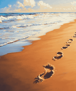 Beach Footprints Diamond Painting