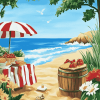 Beach Picnic Illustration Diamond Painting