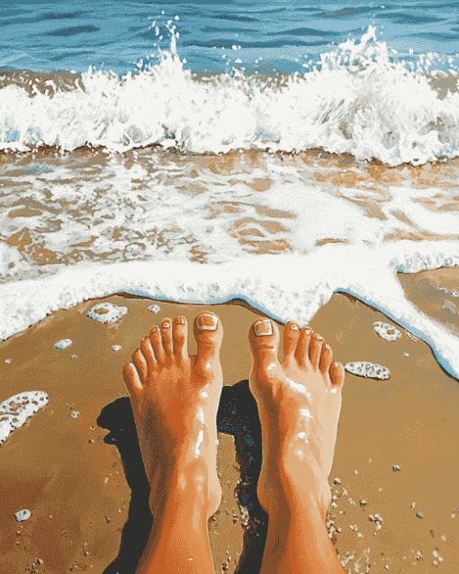 Beach Seascape Feet Diamond Painting