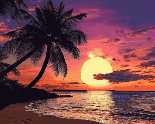 Beach Sunset Seaside Diamond Painting