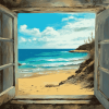 Beach Window Seascape Diamond Painting