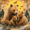 Bears Family Diamond Painting