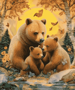 Bears Family Diamond Painting