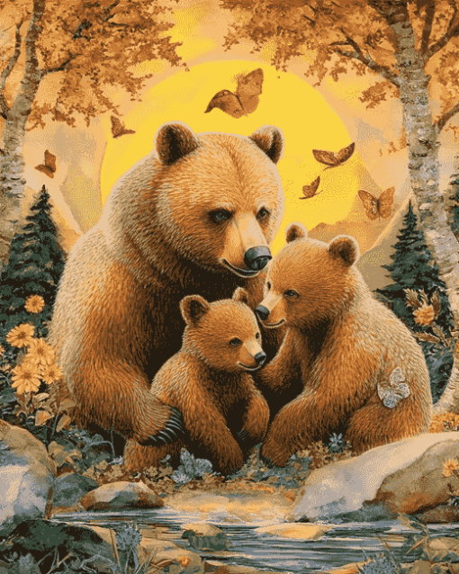 Bears Family Diamond Painting