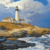 Beavertail Lighthouse Landmark Diamond Painting