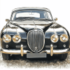 Beige Jaguar Vintage Engines Diamond Painting