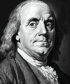 Benjamin Franklin in Monochrome Diamond Painting