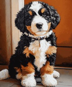 Bernedoodle Puppy Diamond Painting