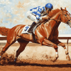 Big Red Secretariat Horses Diamond Painting